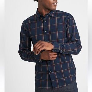 BANANA REPUBLIC Men's Slim Fit Flannel Shirt